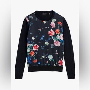 Ted Baker Black Floral Crew Neck Sweater